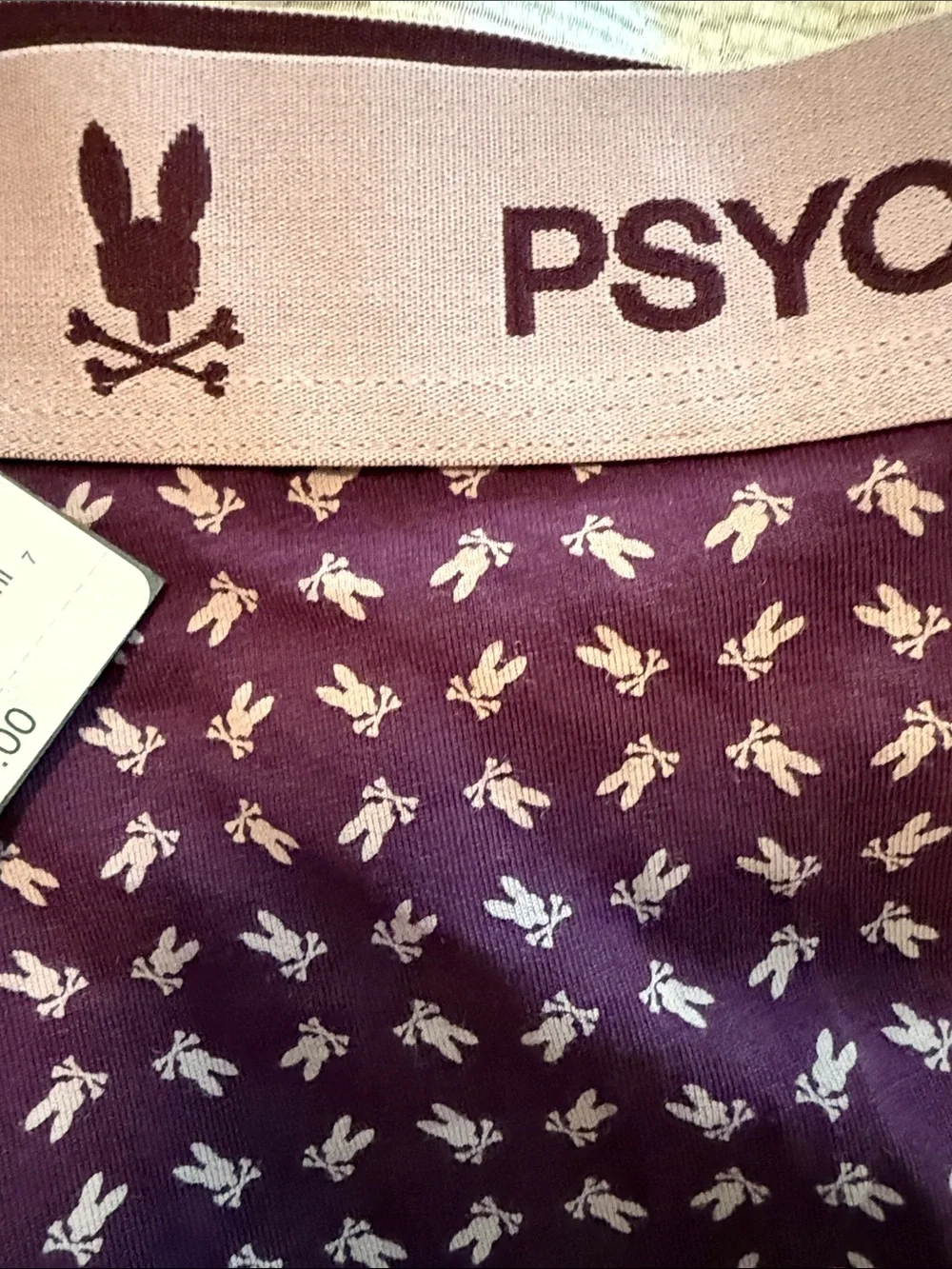 Psycho Bunny Plum Boxer Briefs with Pink Logo Waistband